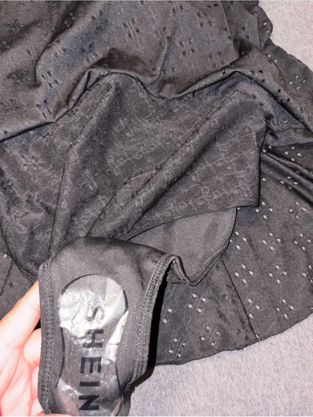 SHEIN Black Ruffled Swimdress with Skirt 4x
